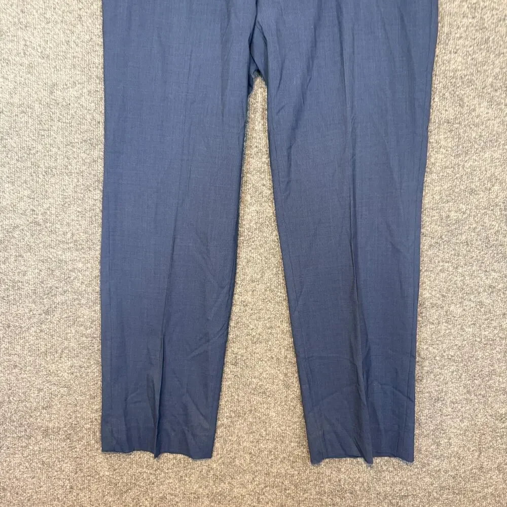 Banana‎ Republic Pants Mens 36x32 Blue Wool Slim Fit Pleated Lightweight Casual